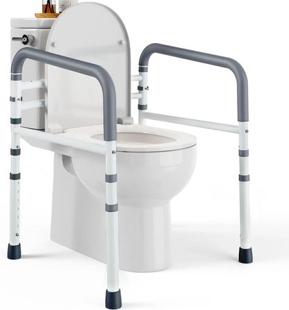 Adjustable Toilet Safety Rails – 350 lb Support Frame for Safer, More Comfortable Toilet Use