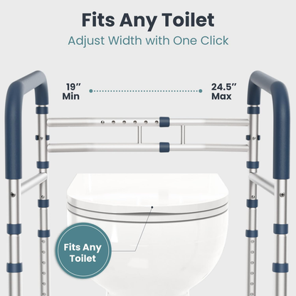 Adjustable Toilet Safety Rails – 350 lb Support Frame for Safer, More Comfortable Toilet Use