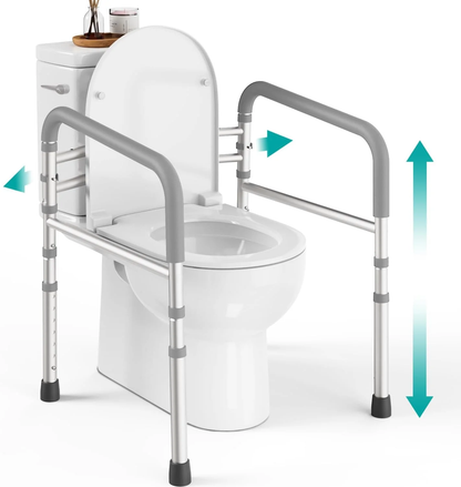 Adjustable Toilet Safety Rails – 350 lb Support Frame for Safer, More Comfortable Toilet Use