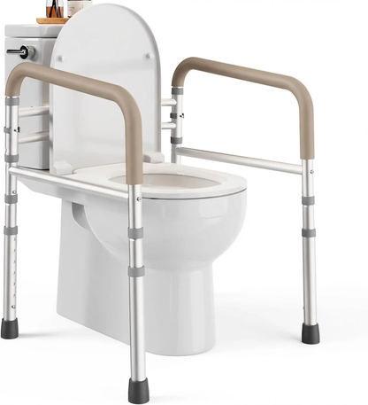Adjustable Toilet Safety Rails – 350 lb Support Frame for Safer, More Comfortable Toilet Use